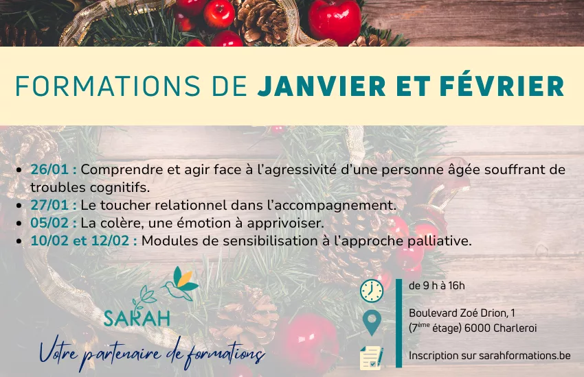 Formations organisées au centre de formation SARAH asbl à Charleroi